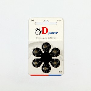 باتری سمعک دی‌پاور سایز 10 – بسته 6 عددی (D Power Hearing Aid Battery 10)