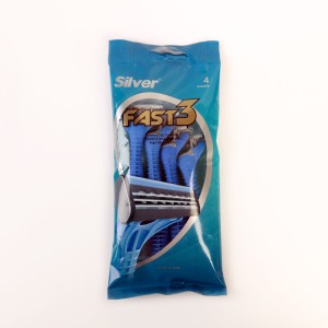 تیغ اصلاح مردانه سیلور مدل Fast 3 – سه‌تیغه، بسته ۴ عددی