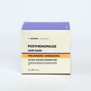 ماسک موی پس از یائسگی مپک (Moppek) مدل Postmenopause – حجم‌دهنده و انرژی‌رسان – فاقد سولفات، پارابن و سیلیکون – 300 گرم