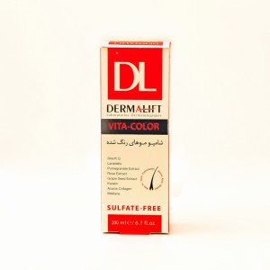 شامپو درمالیفت (Dermalift) مدل VITA-COLOR مخصوص موهای رنگ‌شده – سولفات‌فری – 200 میل