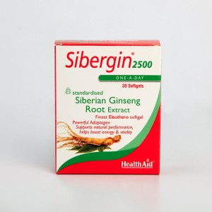 کپسول ژله‌ای سیبرجین 2500 هلث‌اید (عصاره جینسینگ سیبری)