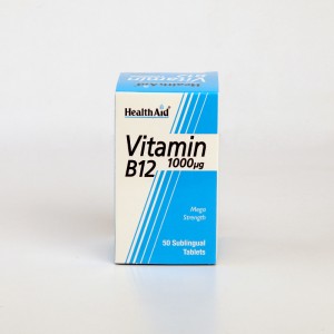 قرص زیرزبانی ویتامین B12 هلث اید ۱۰۰۰ میکروگرم – انرژی‌زا و ضد کم‌خونی (۵۰ عددی)