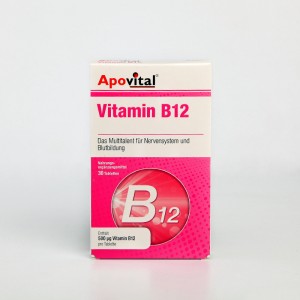 قرص ویتامین B12 آپوویتال ۵۰۰ میکروگرم – تقویت انرژی، اعصاب و خون‌سازی (۳۰ عددی)