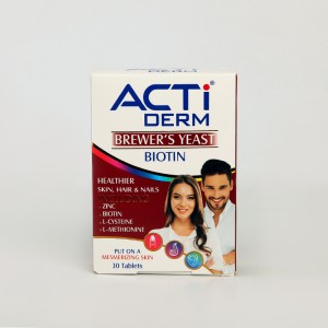قرص مخمر آبجو اکتی‌درم با بیوتین – تقویت‌کننده پوست، مو و ناخن‌ (۳۰ عددی)