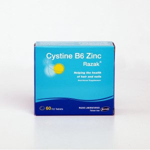 قرص سیستئین B6 زینک رزازک – تقویت‌کننده رشد مو و ناخن | Razak Cystine B6 Zinc 60 Tablets