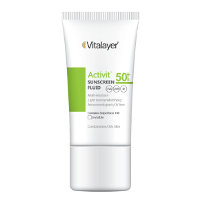 ضد آفتاب فلوئیدی بی‌رنگ Vitalayer Activit SPF50 | مناسب پوست چرب و مختلط