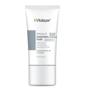 ضد آفتاب Whitevit Sunscreen Fluid SPF50 ویتالیر | فلوئید روشن‌کننده و بی‌رنگ