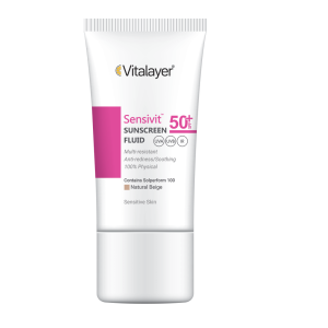 ضد آفتاب فلوئیدی پوست حساس بژ طبیعی SPF50 ویتالیر | Vitalayer Sensivit Sunscreen Fluid