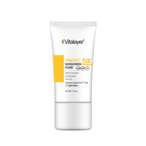 ضد آفتاب فلوئید رنگی Vitalayer Vitamin C SPF50 بژ روشن | محافظت کامل و پوشش طبیعی پوست