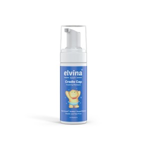 فوم شستشوی کرادل کپ الوینا Elvina Cradle Cap Cleansing Foam | پاکسازی ملایم پوست سر کودک و کمک به کاهش پوسته‌ها