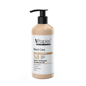 شامپو ضد زردی مناسب موهای دکلره شده ویتاپلکس Vitaplex Anti Yellow Shampoo For Bleached Hair | کمک به کاهش تناژ زرد و حفظ شفافیت موهای دکلره شده