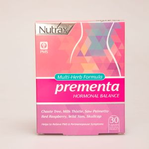 کپسول پرمنتا نوتراکس (Nutrax Prementa) | مکمل گیاهی تنظیم هورمون و کاهش علائم PMS بانوان