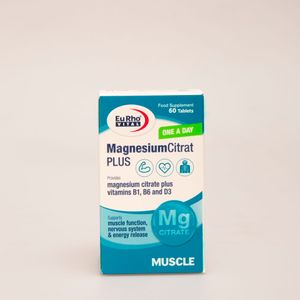 قرص Magnesium Citrate Plus یوروویتال | منیزیم سیترات پلاس با ویتامین‌های B1، B6 و D3