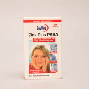 قرص Zink Plus PABA یوروویتال | زینک پلاس پابا برای پوست، مو و ناخن