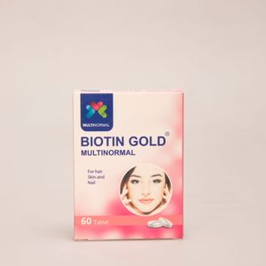 قرص بیوتین گلد 5 میلی گرم مولتی نرمال (Biotin Gold Multinormal) | مکمل تقویت مو، پوست و ناخن