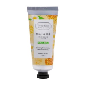 کرم مرطوب کننده دست و صورت شیر و عسل دیپ سنس Deep Sense Moisturizing Cream 60 ml| آبرسانی و نرم کردن پوست دست و صورت
