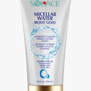 میسلار واتر اکسیژن رسان سولیس کانادا Solace Canada Micellar Water BioVit Gold | پاک‌کننده آرایش و آبرسان پوست