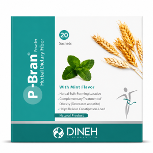 پودر پی برن دینه با طعم نعناع ۲۰ ساشه P-Bran Herbal Dietary Fiber Powder Mint Flavor 20 Sachets