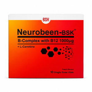 ویال خوراکی نوروبین بی‌اس‌کی ۱۰ عددی BSK Neurobeen BSK B-Complex with B12 + L-Carnitine 10 Single Dose Vials