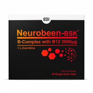 نوروبین بی‌اس‌کی B12 3000 میکروگرم + ال-کارنیتین (۱۰ ویال خوراکی) Neurobeen-BSK B-Complex with B12 3000 mcg + L-Carnitine