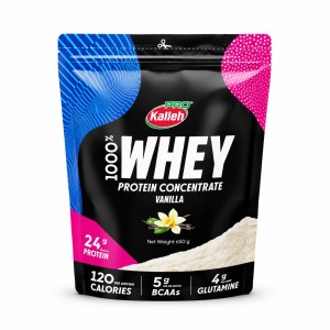 پودر پروتئین وی کنسانتره ۱۰۰٪ کاله پرو با طعم وانیل Kalleh Pro 100% Whey Protein Concentrate Vanilla