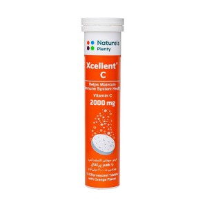 قرص جوشان ویتامین C ایکسلنت C نیچرز پلنتی ۲۰۰۰ میلی‌گرم با طعم پرتقال / Nature's Plenty Xcellent C Vitamin C 2000 mg orange Effervescent Tablets