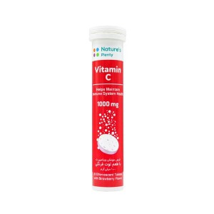 قرص جوشان ویتامین C نیچرز پلنتی ۱۰۰۰ میلی‌گرم توت فرنگی / Nature's Plenty Vitamin C 1000 mg strawberry flavor Effervescent Tablets