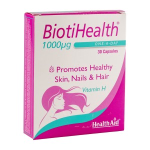 کپسول بیوتین (ویتامین H) هلث اید ۱۰۰۰ میکروگرم 30 عددی / HealthAid BiotiHealth 1000µg (Vitamin H) 30 capules