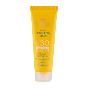 کرم ضدآفتاب سینره SPF 30+ – مناسب پوست‌های حساس و کودکان، بدون رنگ