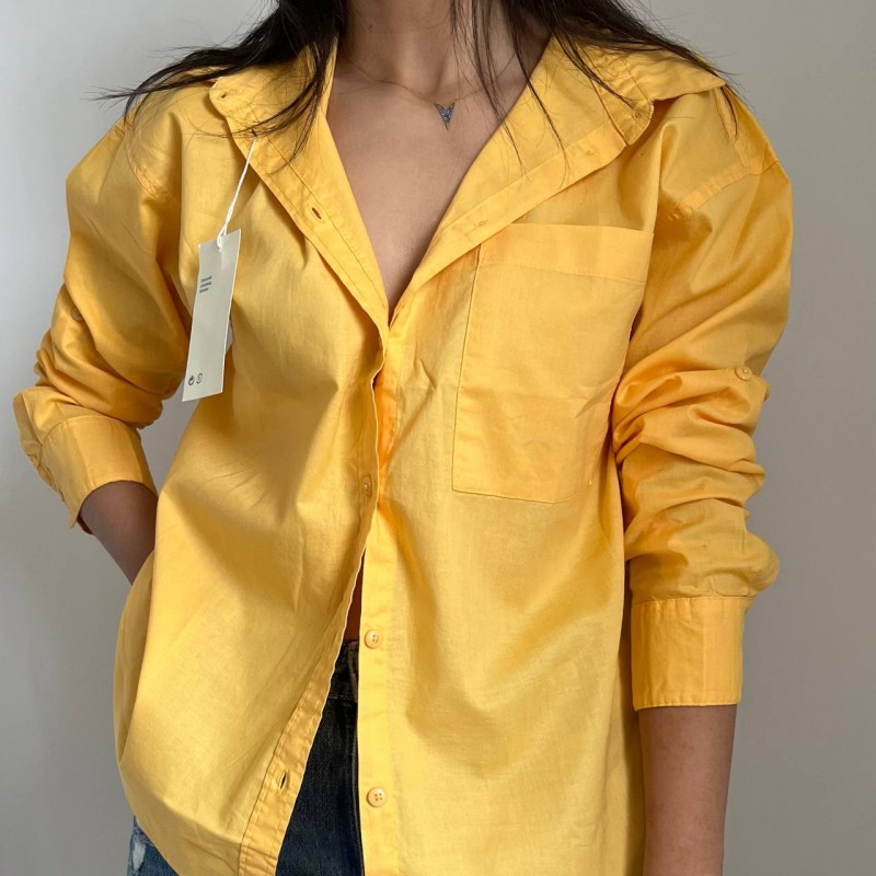 شومیز لینن زرد