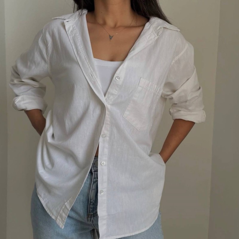 شومیز لینن سفید