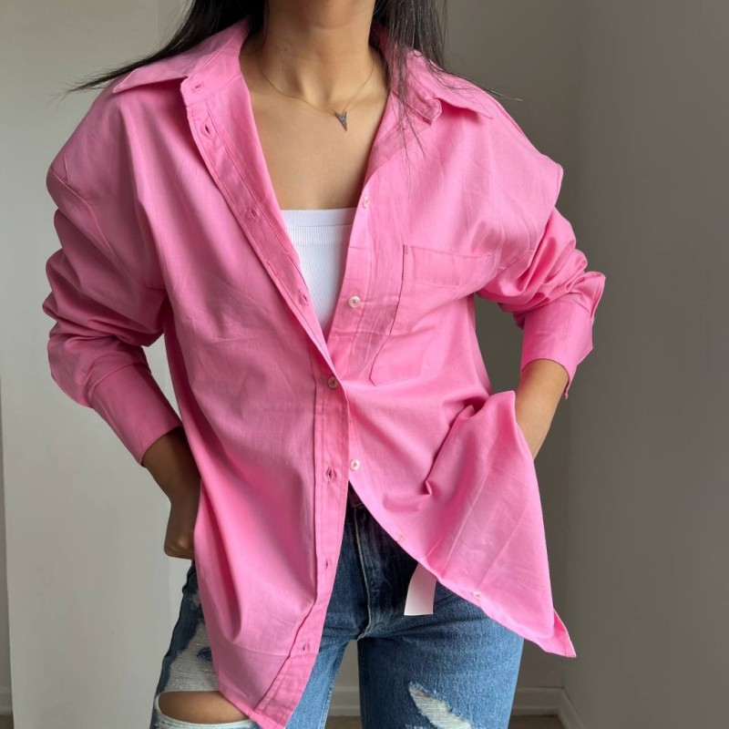 شومیز لینن صورتی