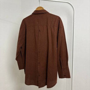 شومیز کتان پشت دکمه دار