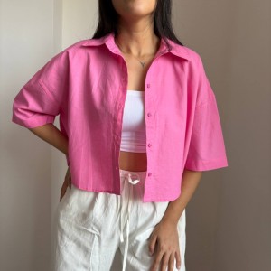 شومیز کراپ آستین کوتاه