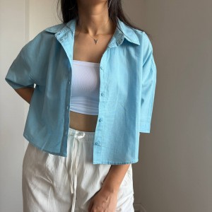 شومیز کراپ آستین کوتاه