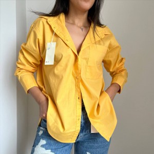 شومیز لینن زرد