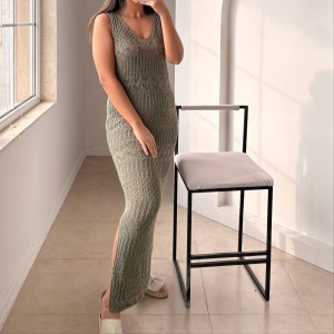 پیراهن بلند قلاب بافی