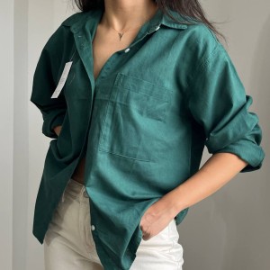 شومیز کتان سبز