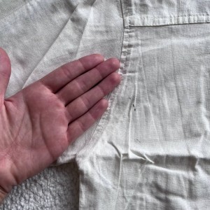 شومیز کتان سفید-شیری