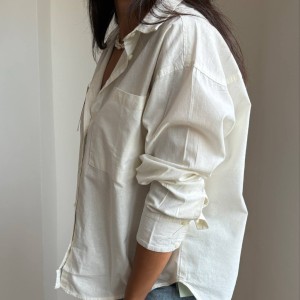 شومیز کتان سفید-شیری