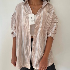 شومیز لینن راه راه