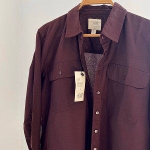 شومیز کتان قهوه ای