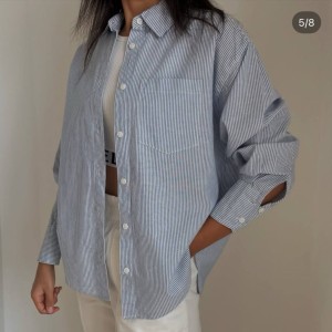 شومیز آبی راه راه