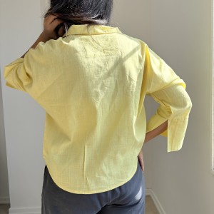 شومیز لینن زرد