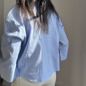 شومیز لینن آبی