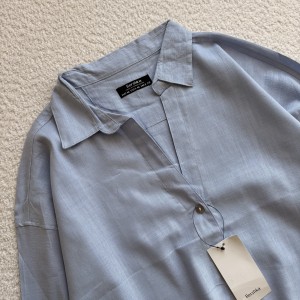 شومیز لینن آبی