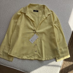 شومیز لینن زرد