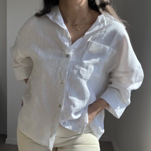 شومیز لینن سفید کد 2595