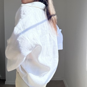 شومیز لینن سفید کد 2595