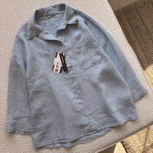 شومیز لینن مشکی کد 2642